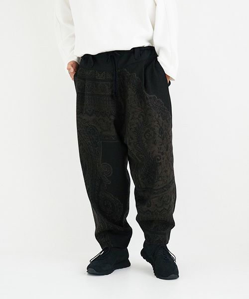 YANTOR paisley jacquard wool himo pants 話題の最新アイテム メンズ