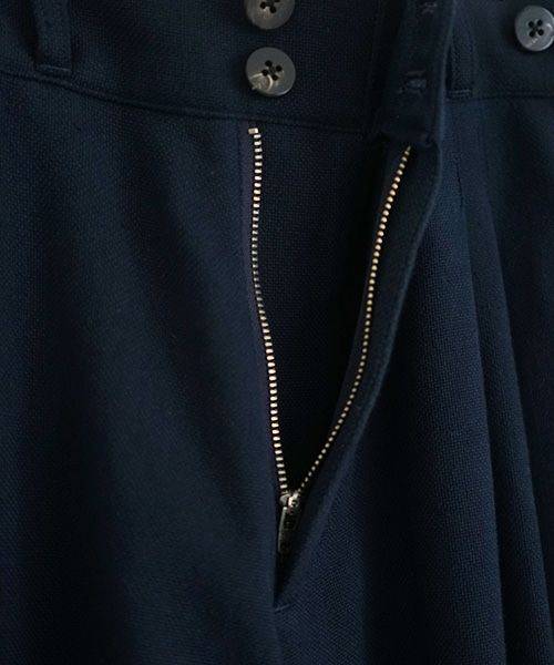 YANTOR.ヤントル.6ply Khadi 2tuck Wide Pants[Y215PT08/NAVY]