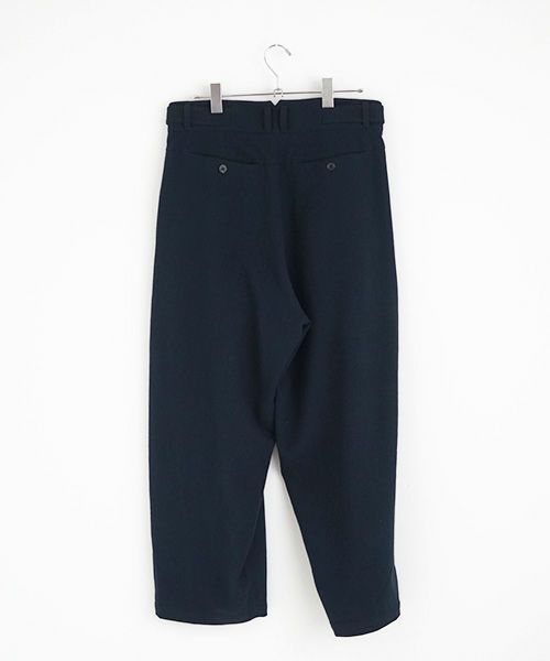 YANTOR.ヤントル.6ply Khadi 2tuck Wide Pants[Y215PT08/NAVY]