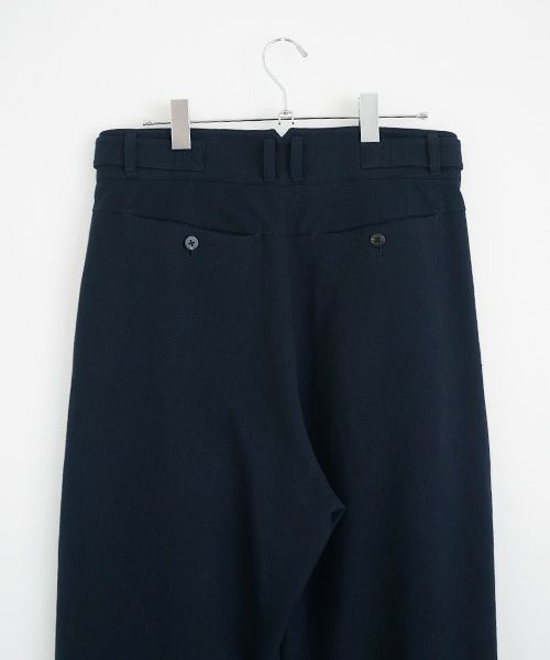 YANTOR.ヤントル.6ply Khadi 2tuck Wide Pants[Y215PT08/NAVY]