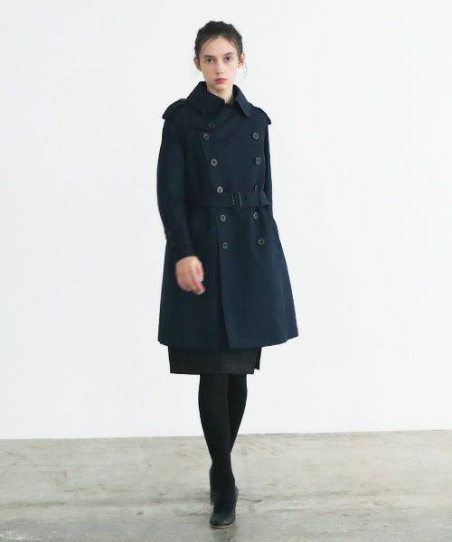 SWANLAKE スワンレイク.Plain trench coat with liner[CO-765/NAVY]