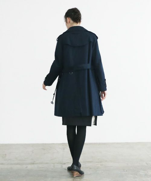 SWANLAKE スワンレイク.Plain trench coat with liner[CO-765/NAVY]