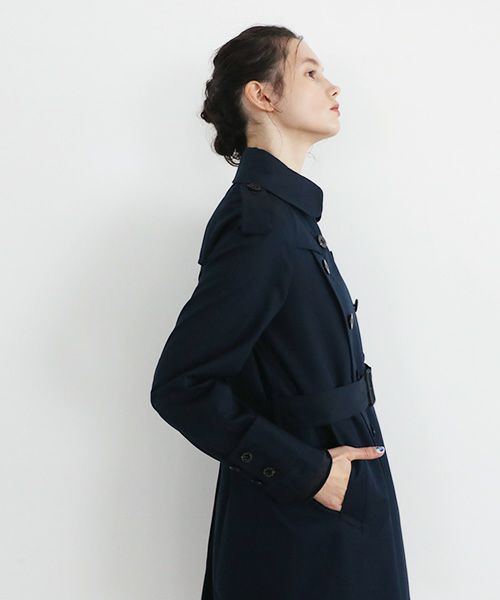 SWANLAKE スワンレイク.Plain trench coat with liner[CO-765/NAVY]