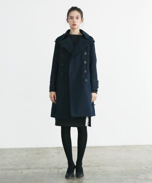 SWANLAKE スワンレイク.Plain trench coat with liner[CO-765/NAVY]