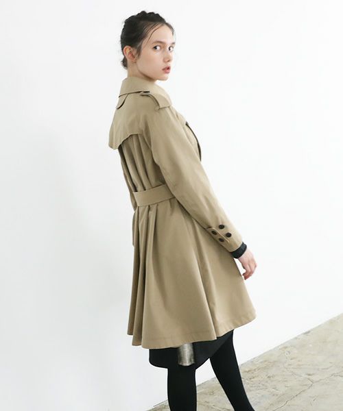 SWANLAKE スワンレイク.Circular trench coat[CO-734/BEIGE]
