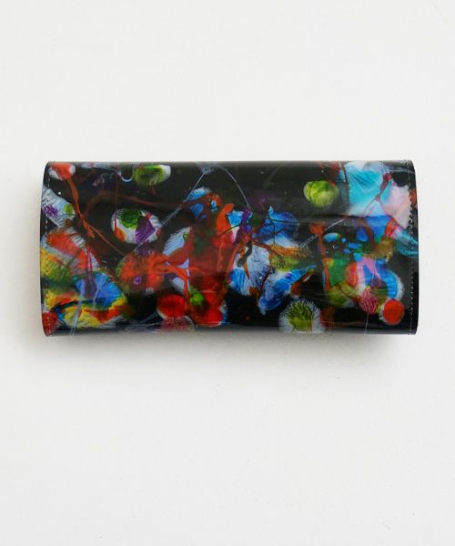 macromauro マクロマウロ.paint black wallet long