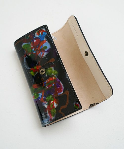 macromauro マクロマウロ.paint black wallet long