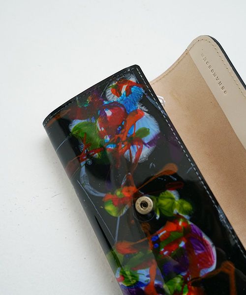 macromauro マクロマウロ.paint black wallet long