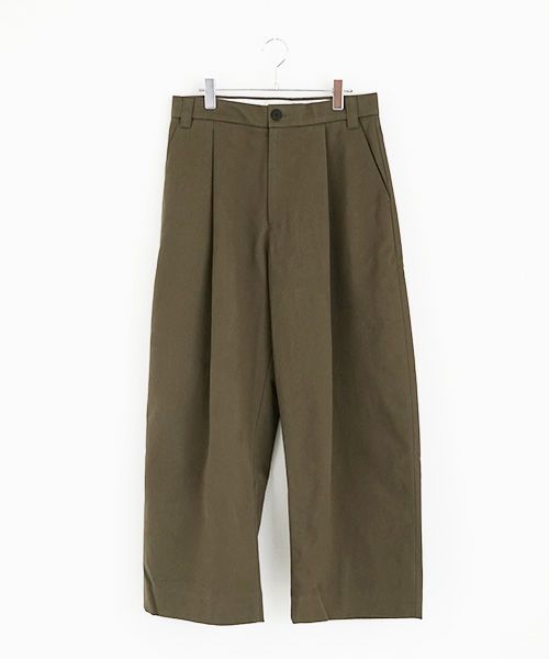 STUDIONICHOLSON スタジオニコルソン.VOLUME PLEAT PANTS[SNM-351/ARMY GREEN]