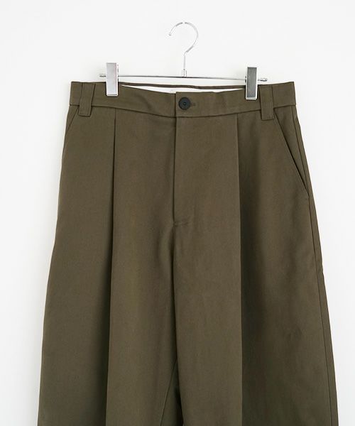 STUDIONICHOLSON スタジオニコルソン.VOLUME PLEAT PANTS[SNM-351/ARMY GREEN]