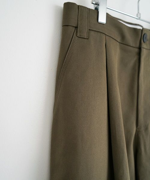 STUDIONICHOLSON スタジオニコルソン.VOLUME PLEAT PANTS[SNM-351/ARMY GREEN]