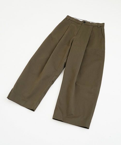 STUDIONICHOLSON スタジオニコルソン.VOLUME PLEAT PANTS[SNM-351/ARMY GREEN]