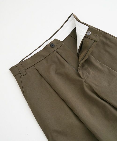 STUDIONICHOLSON スタジオニコルソン.VOLUME PLEAT PANTS[SNM-351/ARMY GREEN]