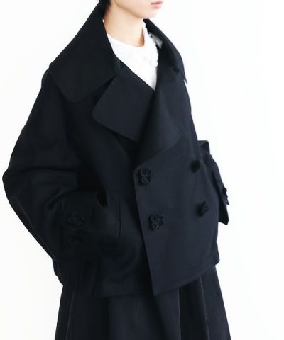 MIYAOミヤオ　コート黒×黒　レディース