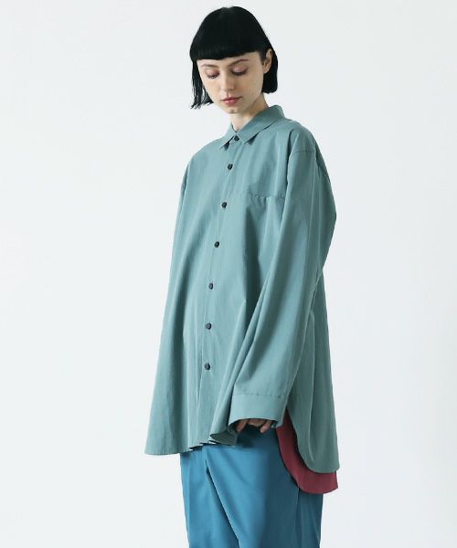VUy.ヴウワイ.two slit shirt vuy-s22-s01[GREEN]_