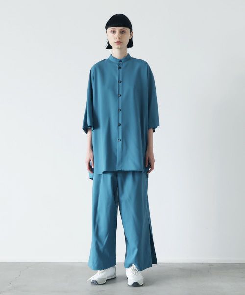 VUy.ヴウワイ.standcolor shirt vuy-s22-s03[BLUE GREEN]