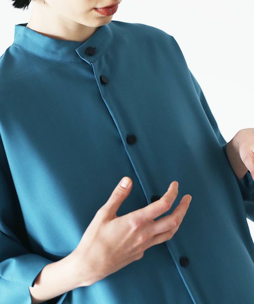 VUy.ヴウワイ.standcolor shirt vuy-s22-s03[BLUE GREEN]