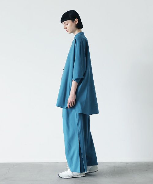 VUy.ヴウワイ.standcolor shirt vuy-s22-s03[BLUE GREEN]