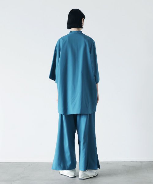VUy.ヴウワイ.standcolor shirt vuy-s22-s03[BLUE GREEN]