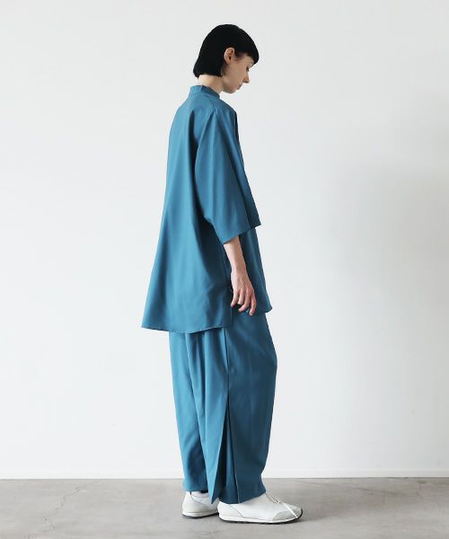 VUy.ヴウワイ.standcolor shirt vuy-s22-s03[BLUE GREEN]