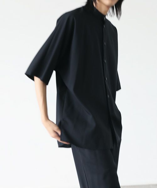 VUy.ヴウワイ.standcolor shirt vuy-s22-s03[BLACK]