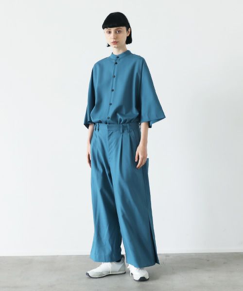 VUy.ヴウワイ.box slit pants vuy-s22-p02[BLUE GREEN]