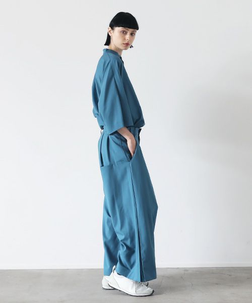 VUy.ヴウワイ.box slit pants vuy-s22-p02[BLUE GREEN]