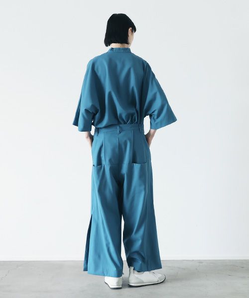 VUy.ヴウワイ.box slit pants vuy-s22-p02[BLUE GREEN]