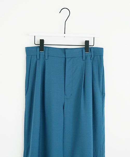 VUy.ヴウワイ.box slit pants vuy-s22-p02[BLUE GREEN]