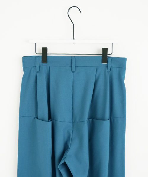 VUy.ヴウワイ.box slit pants vuy-s22-p02[BLUE GREEN]
