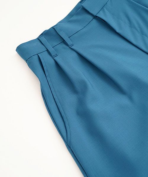 VUy.ヴウワイ.box slit pants vuy-s22-p02[BLUE GREEN]