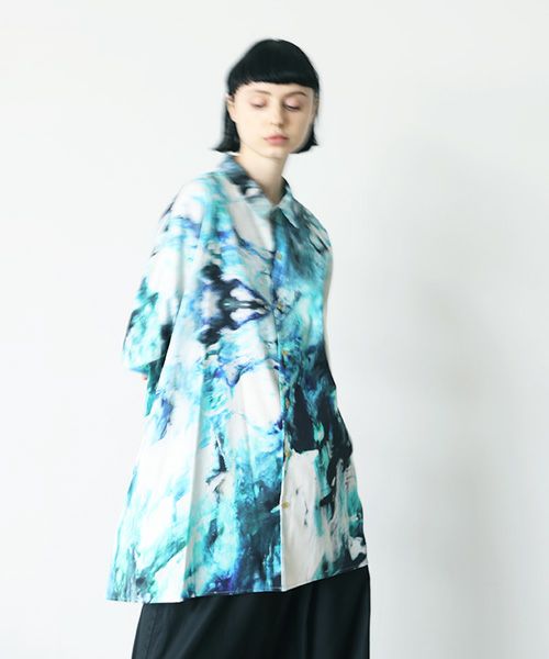 VUy.ヴウワイ.感覚ピエロ×macromauro×VUy .original dolman shirt vuy-s22-os05[PAINT BLUE]_