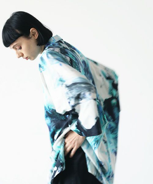 VUy.ヴウワイ.感覚ピエロ×macromauro×VUy .original dolman shirt vuy-s22-os05[PAINT BLUE]_