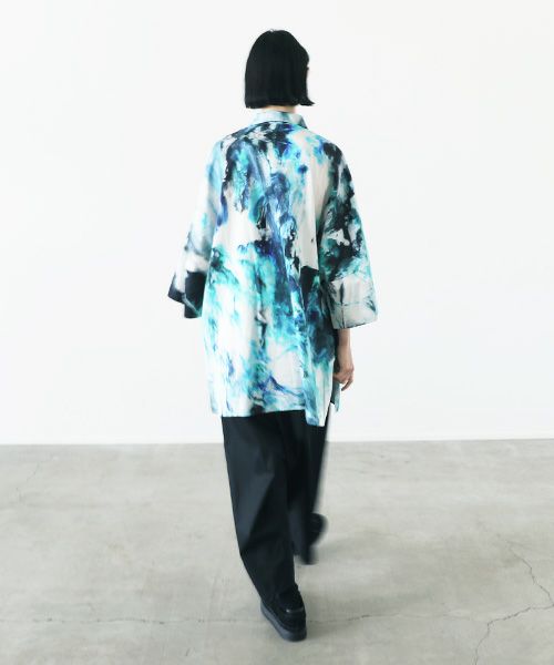 VUy.ヴウワイ.感覚ピエロ×macromauro×VUy .original dolman shirt vuy-s22-os05[PAINT BLUE]_