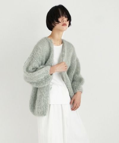 Maiami/マイアミ.Mohair Big Cardigan.[MMO23280/Sage]