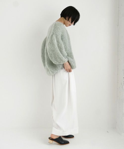 Maiami/マイアミ.Mohair Big Cardigan.[MMO23280/Sage]