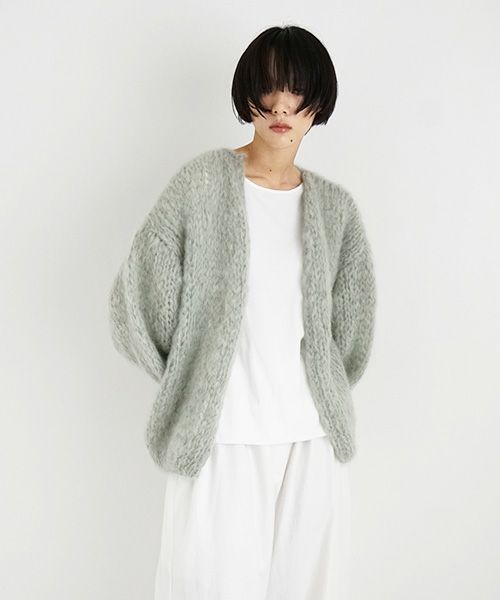 Maiami/マイアミ.Mohair Big Cardigan.[MMO23280/Sage]