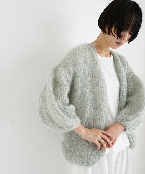 Maiami/マイアミ.Mohair Big Cardigan.[MMO23280/Sage]