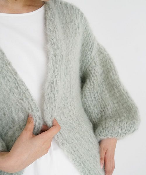 Maiami/マイアミ.Mohair Big Cardigan.[MMO23280/Sage]