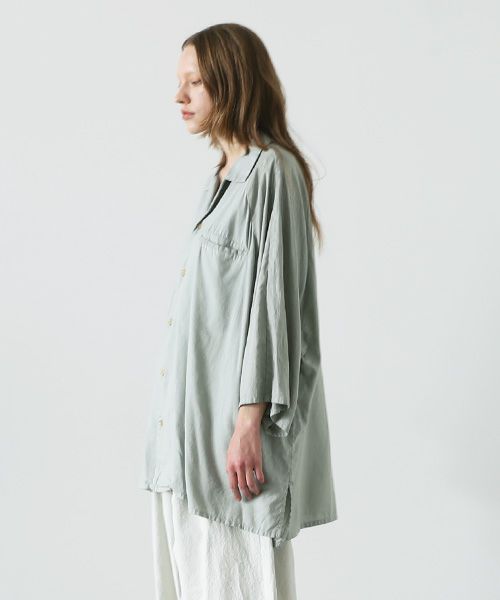 VU.ヴウ.asymmetry shirt vu-s22-s04[GREEN GRAY]:s_