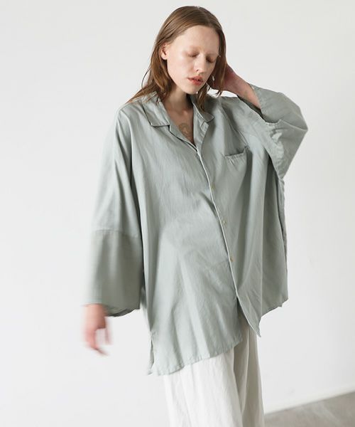 VU.ヴウ.asymmetry shirt vu-s22-s04[GREEN GRAY]:s_
