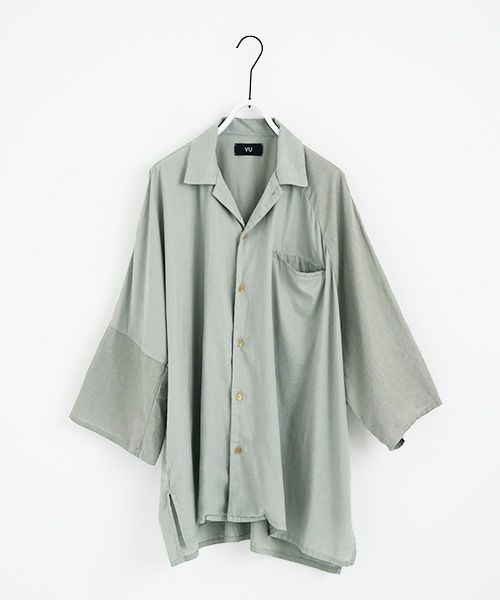 VU.ヴウ.asymmetry shirt vu-s22-s04[GREEN GRAY]:s_
