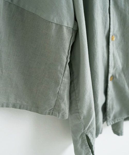VU.ヴウ.asymmetry shirt vu-s22-s04[GREEN GRAY]:s_