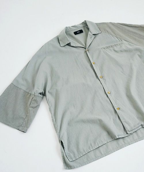 VU.ヴウ.asymmetry shirt vu-s22-s04[GREEN GRAY]:s_