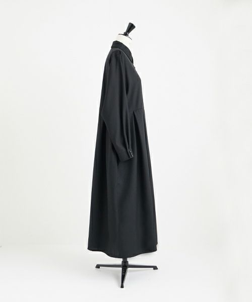 Mochi.モチ.box tuck dress [ms22-op-01/black]