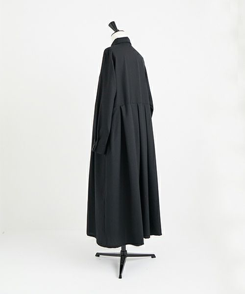 Mochi.モチ.box tuck dress [ms22-op-01/black]