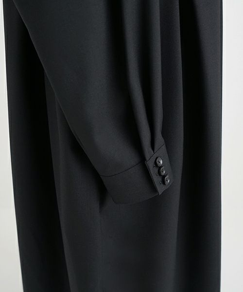 Mochi.モチ.box tuck dress [ms22-op-01/black]