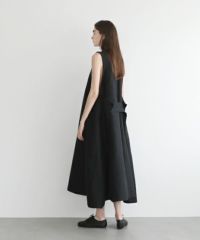 Mochi.モチ.v-neck belt dress [ms22-op-02/black]