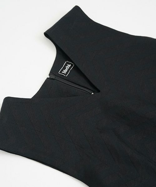 Mochi.モチ.v-neck belt dress [ms22-op-02/black]