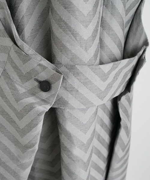 Mochi.モチ.v-neck belt dress [ms22-op-02/green grey]